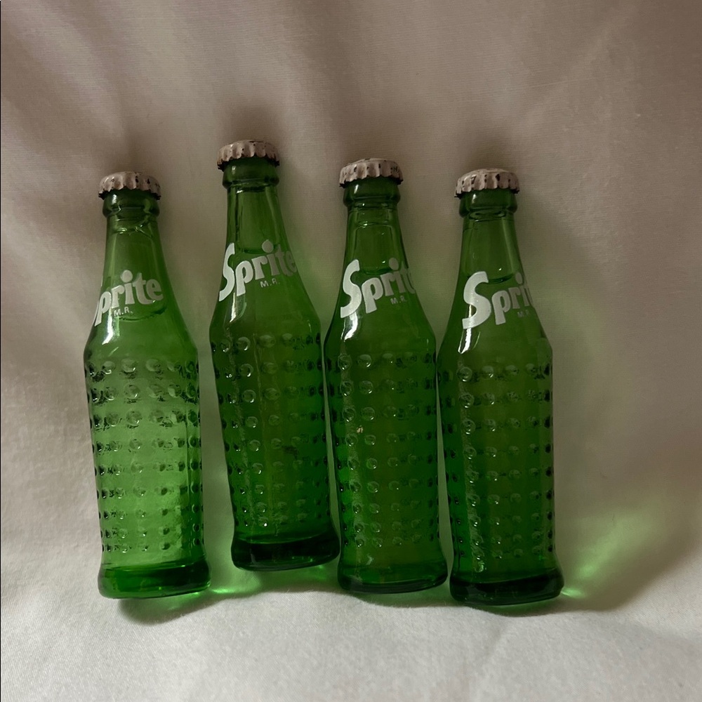 Sprite Green Glass small Vtg bottles ornamental bottles